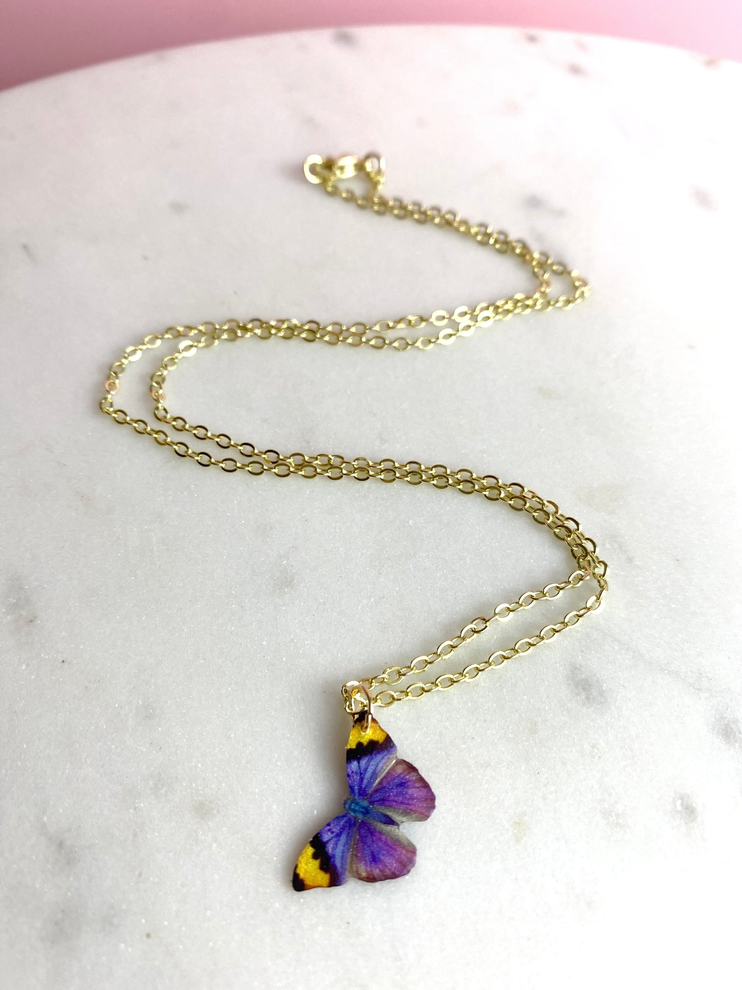 Dark Purple Butterfly Necklace | Handmade Jewelry