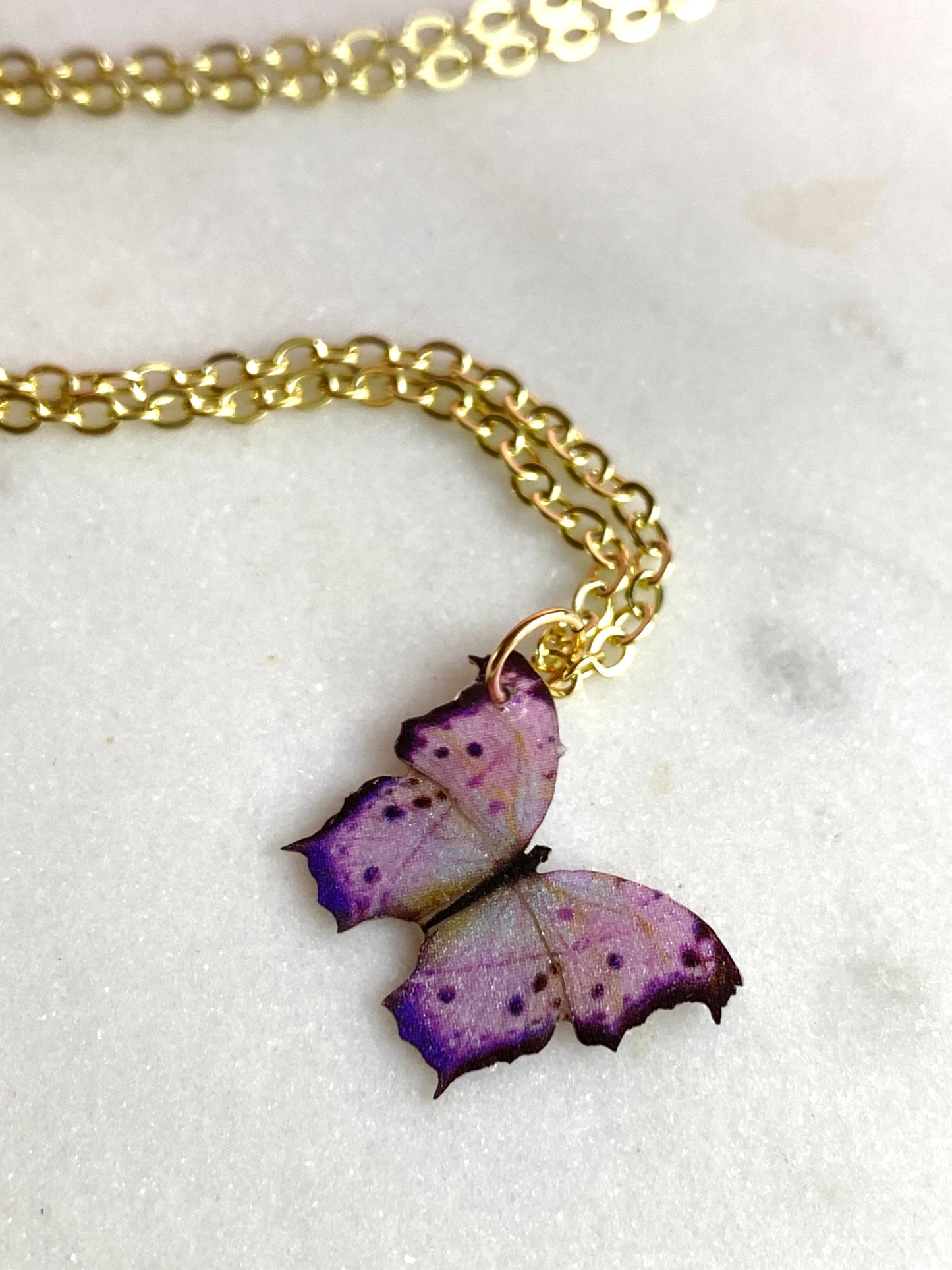 Light Purple Butterfly Necklace | Handmade Jewelry
