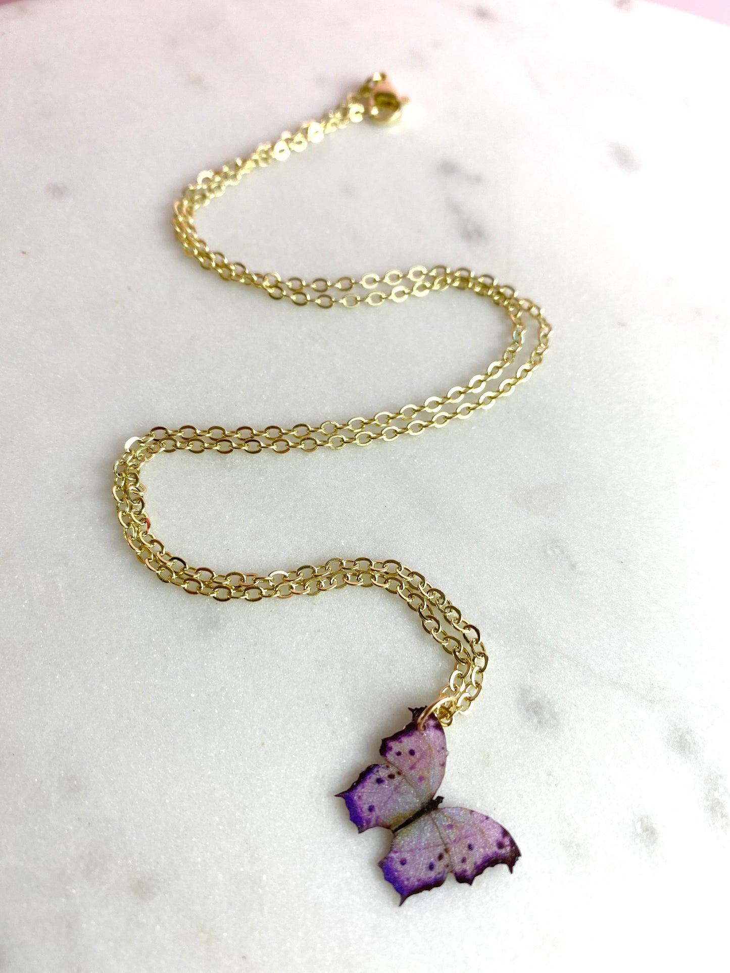 Light Purple Butterfly Necklace | Handmade Jewelry