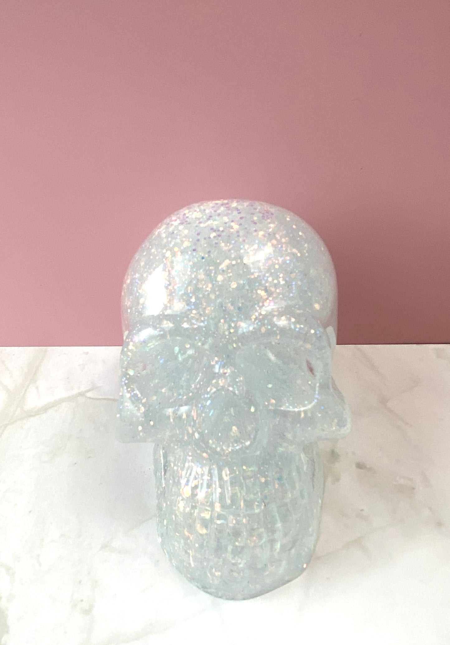 Clear Glitter Skull | Resin Art | Handmade Home Décor