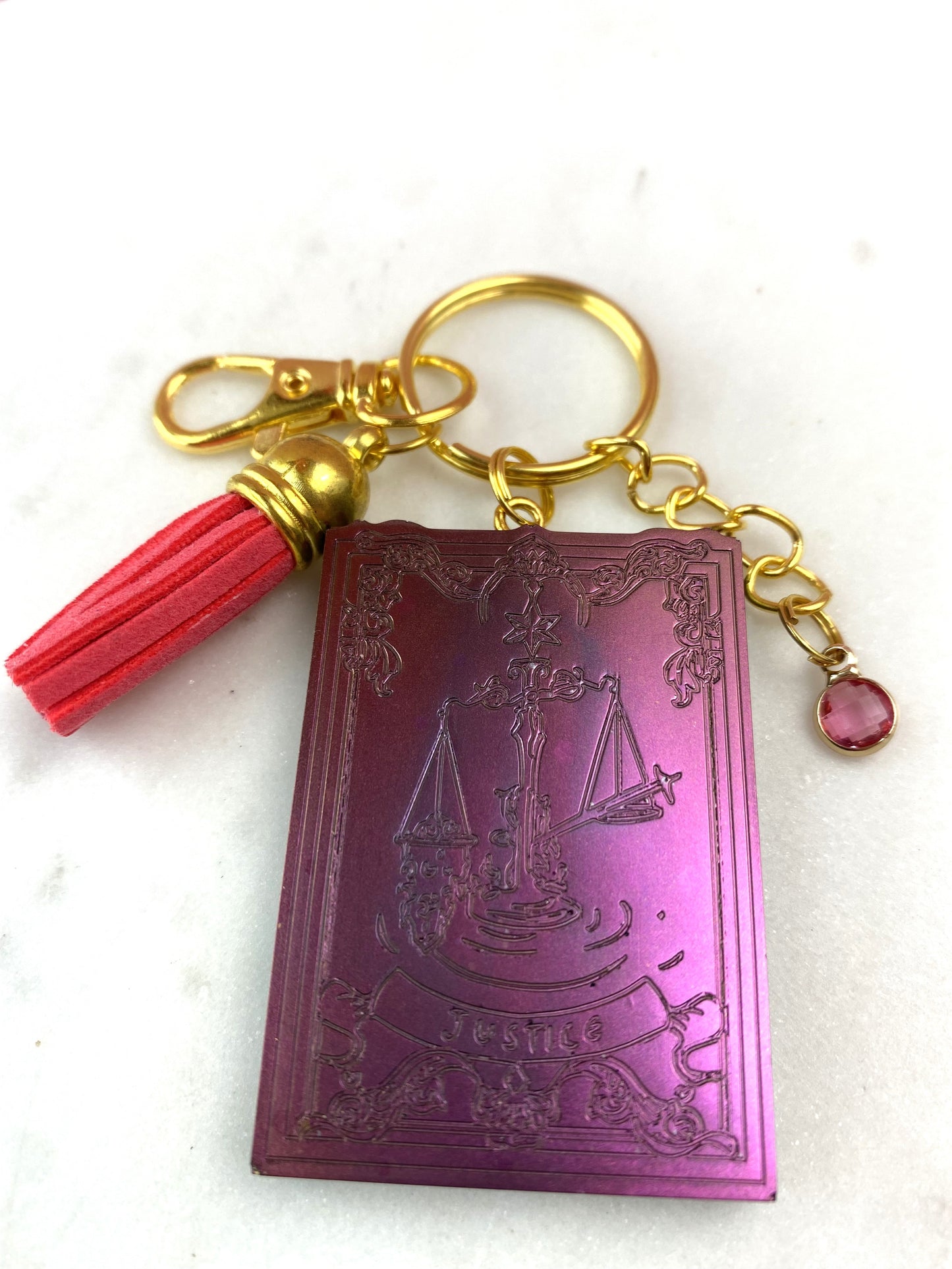 Tarot Card Keychain | Justice | Handmade Accessories