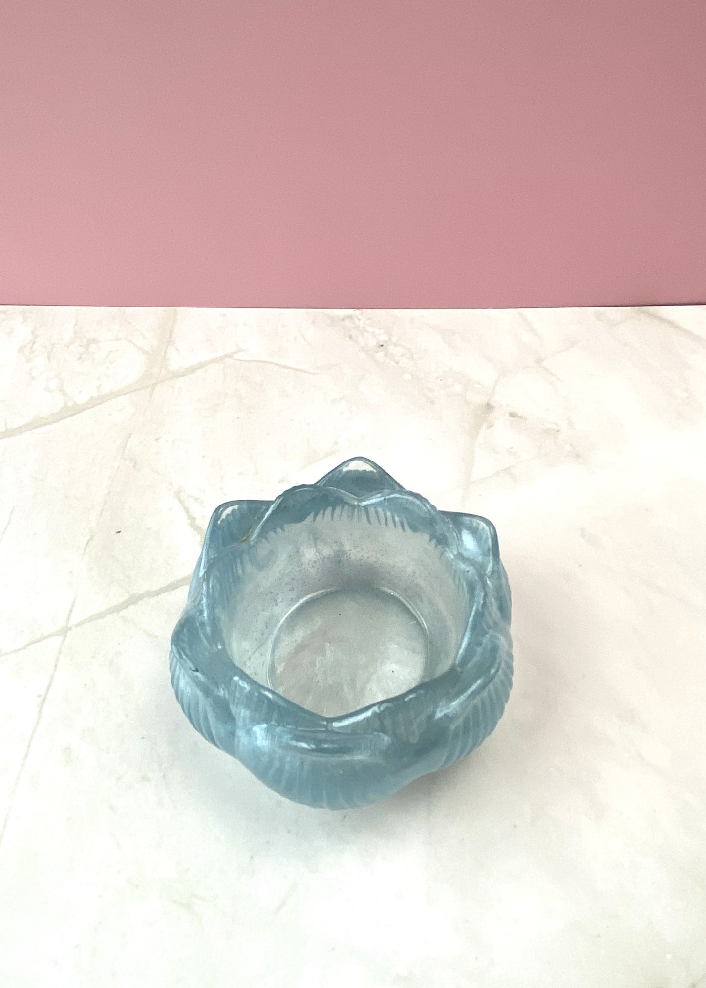 Blue Pearl Lotus Candle Holder | Handmade Home Decor