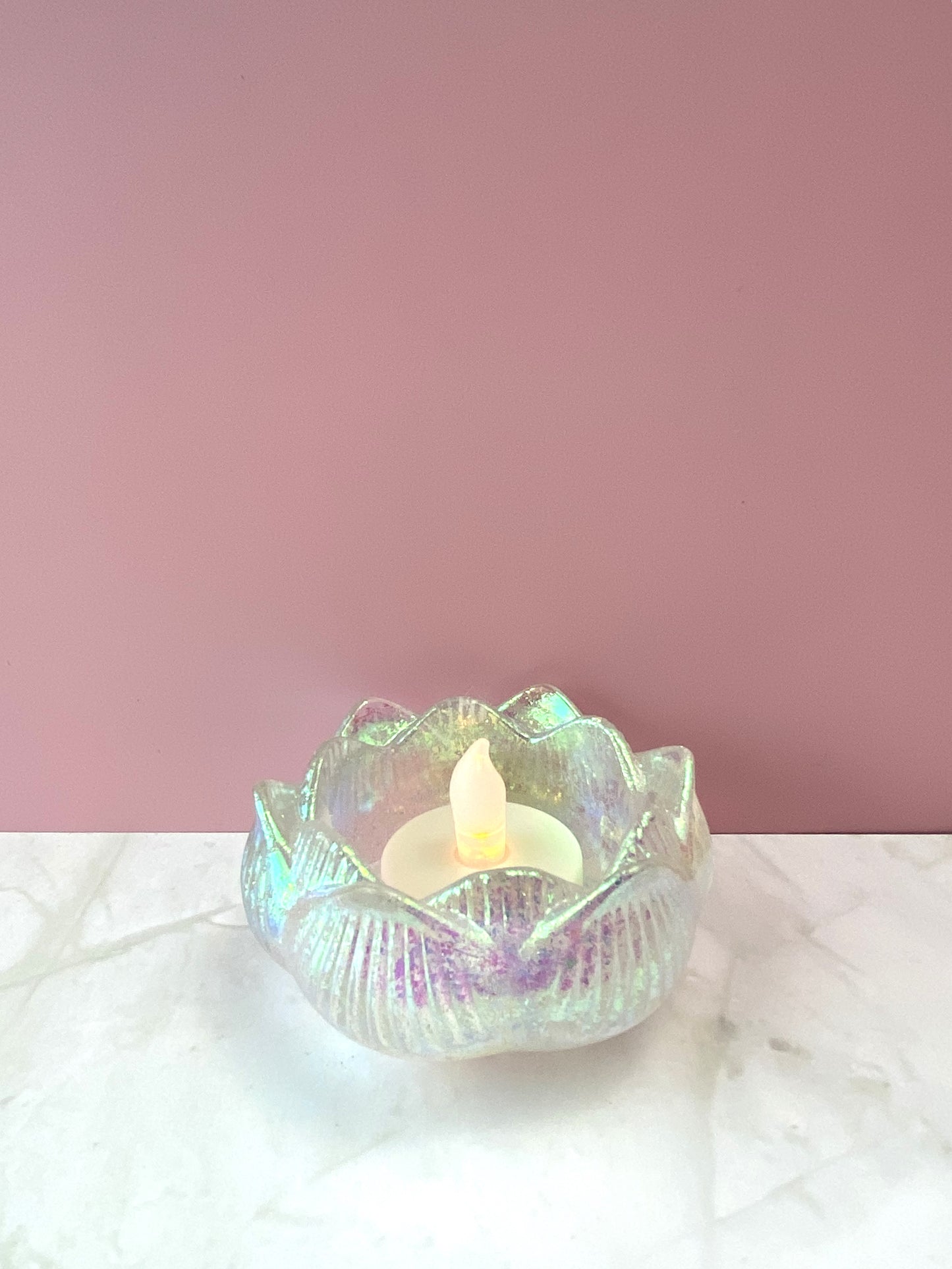 Iridescent Lotus Candle Holder | Handmade Home Decor