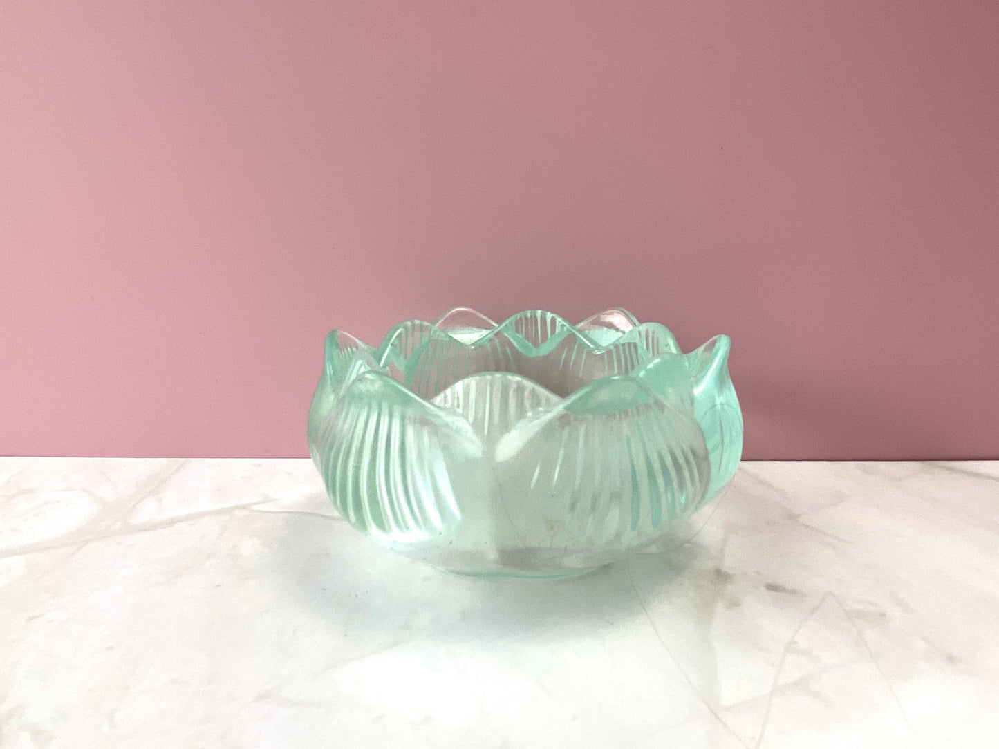 Mint Pearl Lotus Candle Holder | Handmade Home Decor