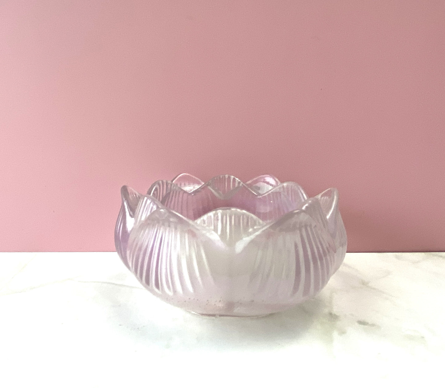 Purple Pearl Lotus Candle Holder | Handmade Home Decor