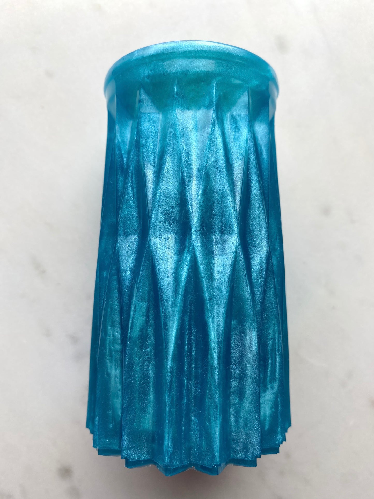 Small Bud Vase with Macramé Hanger | Blue Pearl | Handmade Home Décor