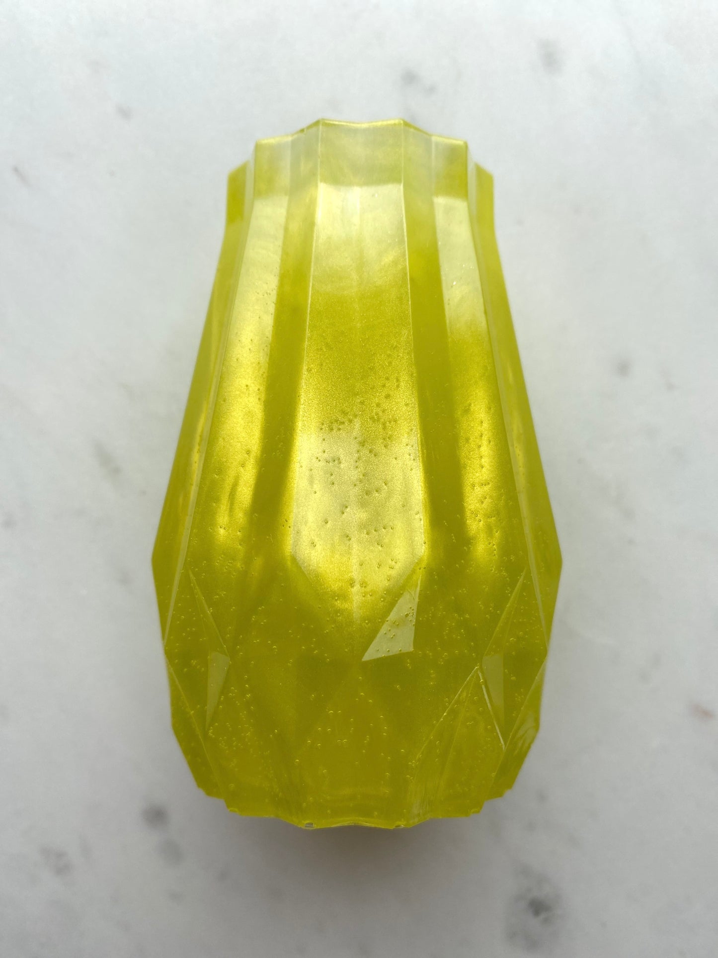 Small Bud Vase with Macramé Hanger | Yellow Pearl | Handmade Home Décor