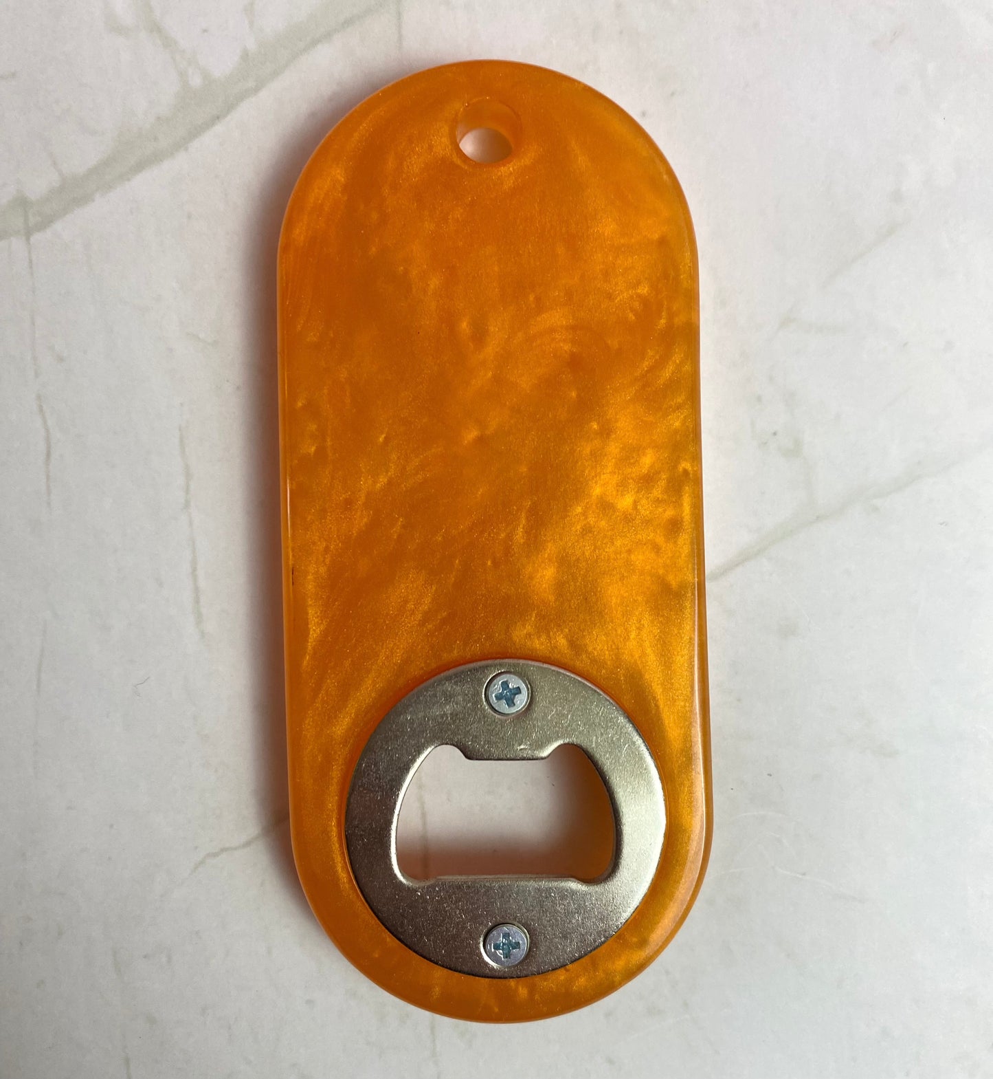 Orange Pearl Oval Bottle Opener | Handmade Barware