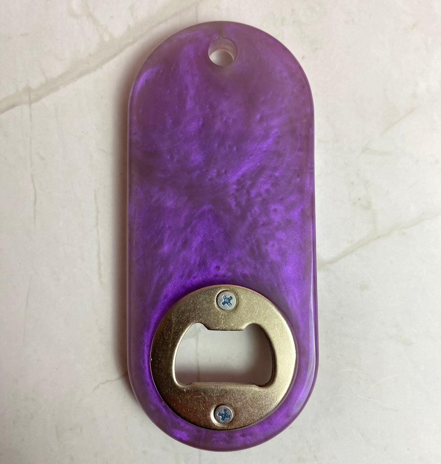 Purple Pearl Oval Bottle Opener | Handmade Barware