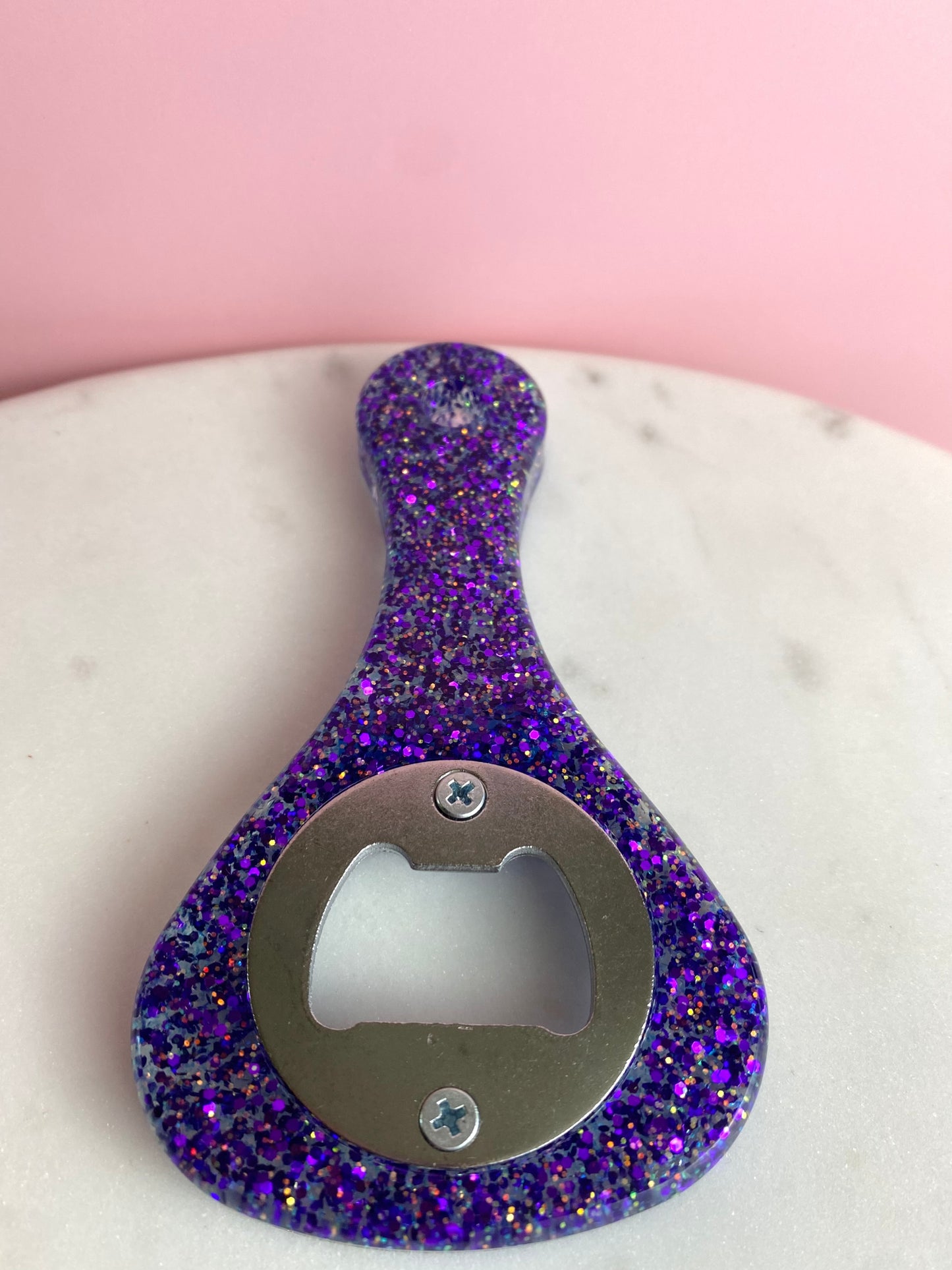 Purple Glitter Paddle Bottle Opener | Handmade Barware