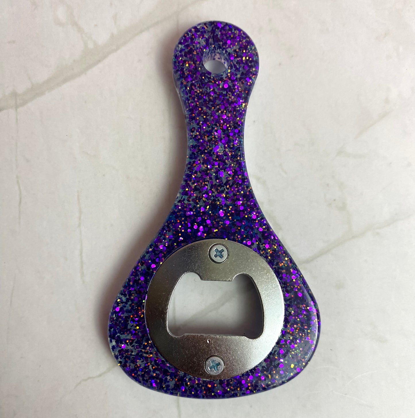 Purple Glitter Paddle Bottle Opener | Handmade Barware