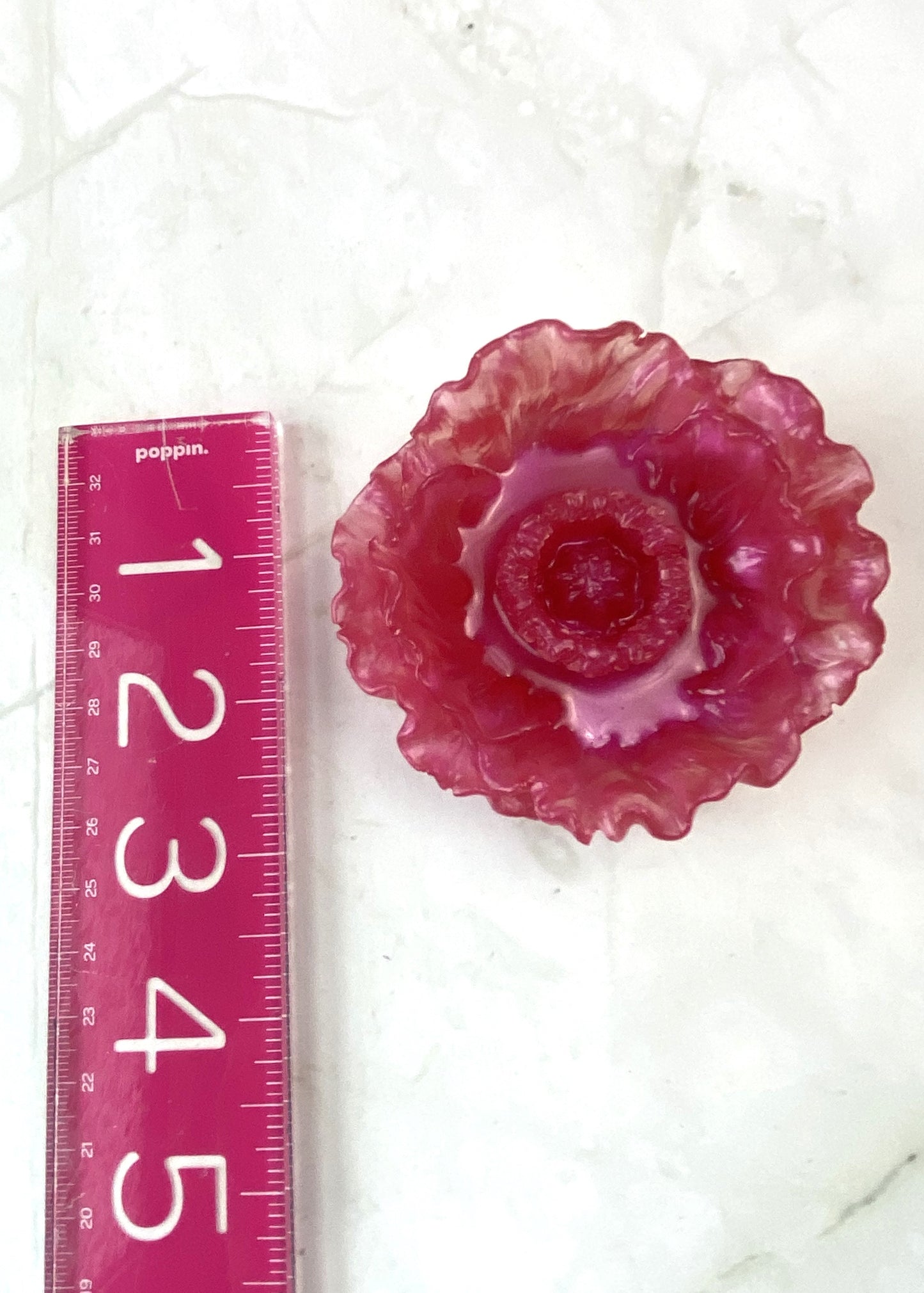 Pink Punch Poppy Flower Ring Dish | Handmade Home Décor