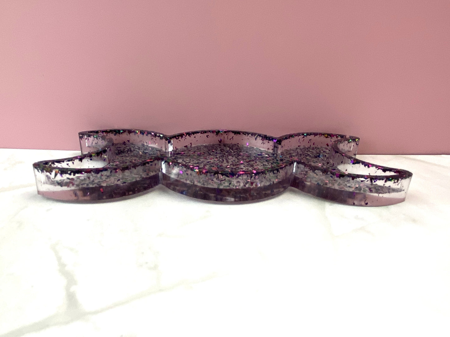 Purple Glitter Triple Moon Ring Dish | Trinket Dish | Handmade Home Décor
