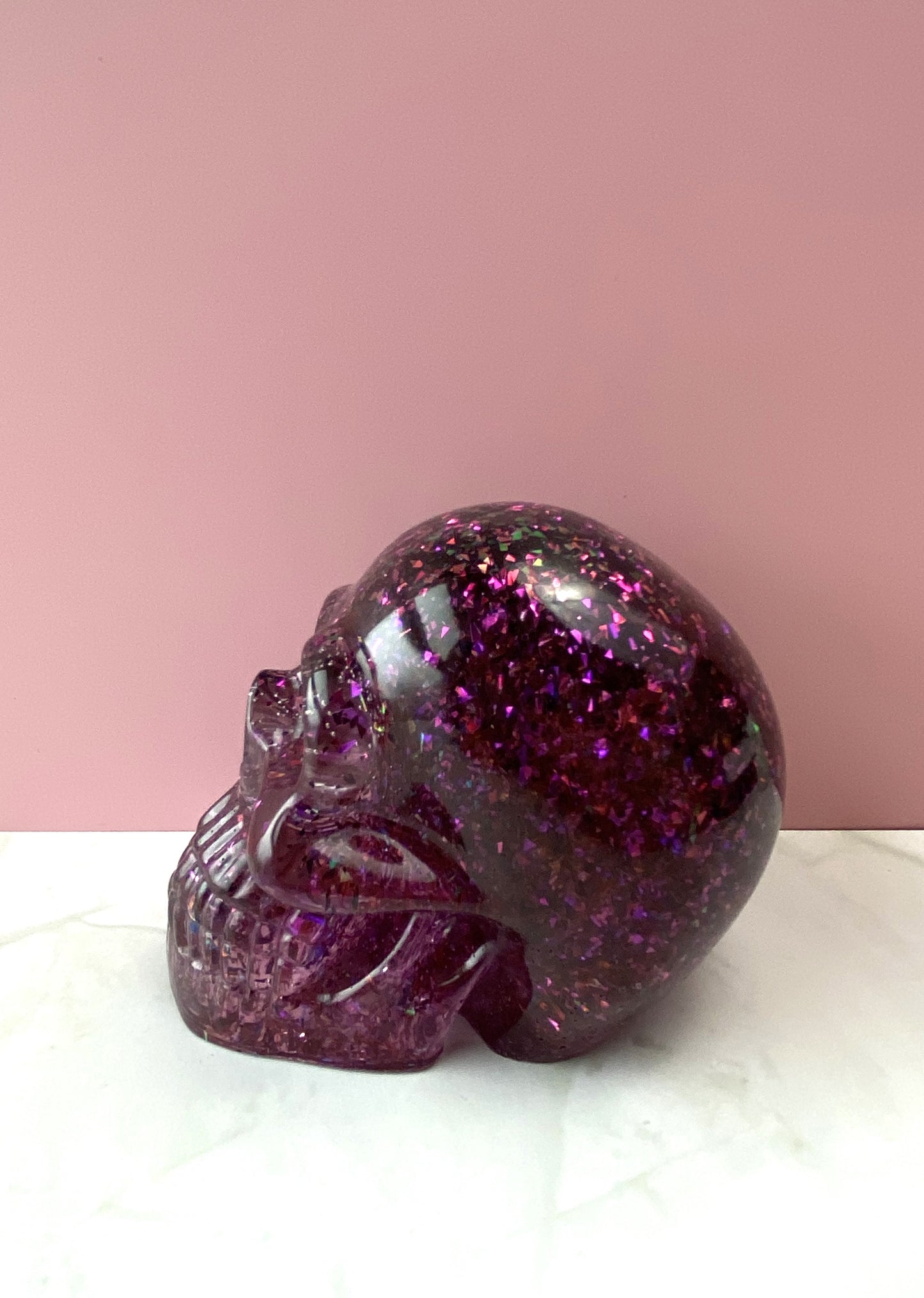 Purple Glitter Skull | Resin Art | Handmade Home Décor