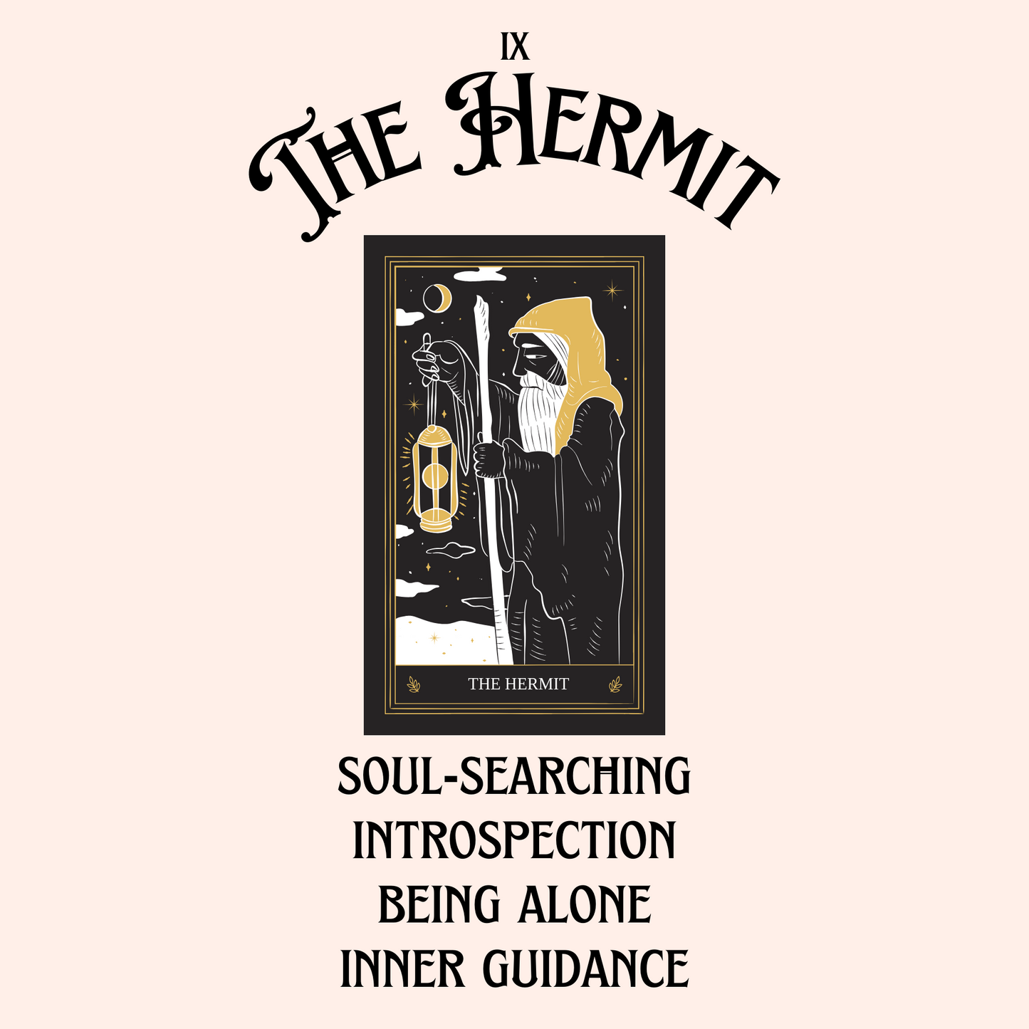 Tarot Card Keychain | The Hermit | Handmade Accessories