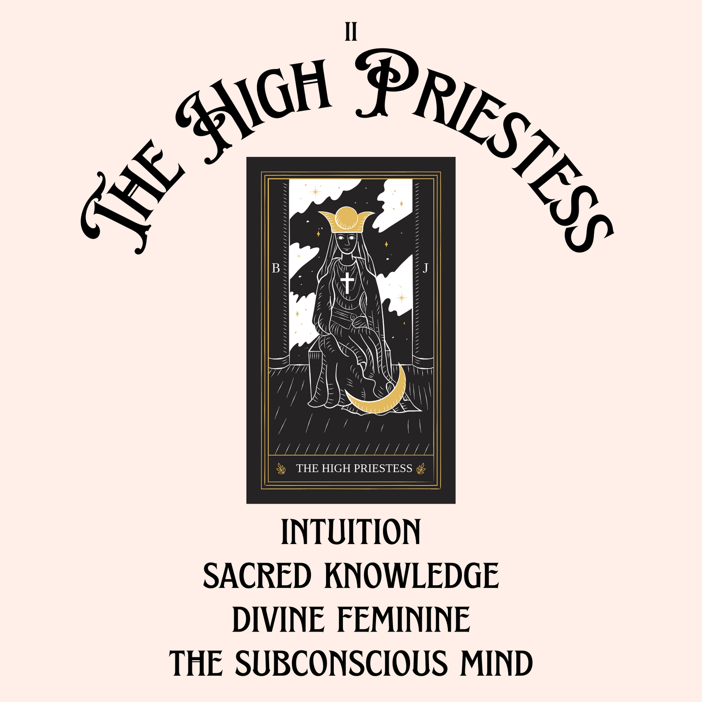 Tarot Card Keychain | The High Priestess | Handmade Accessories
