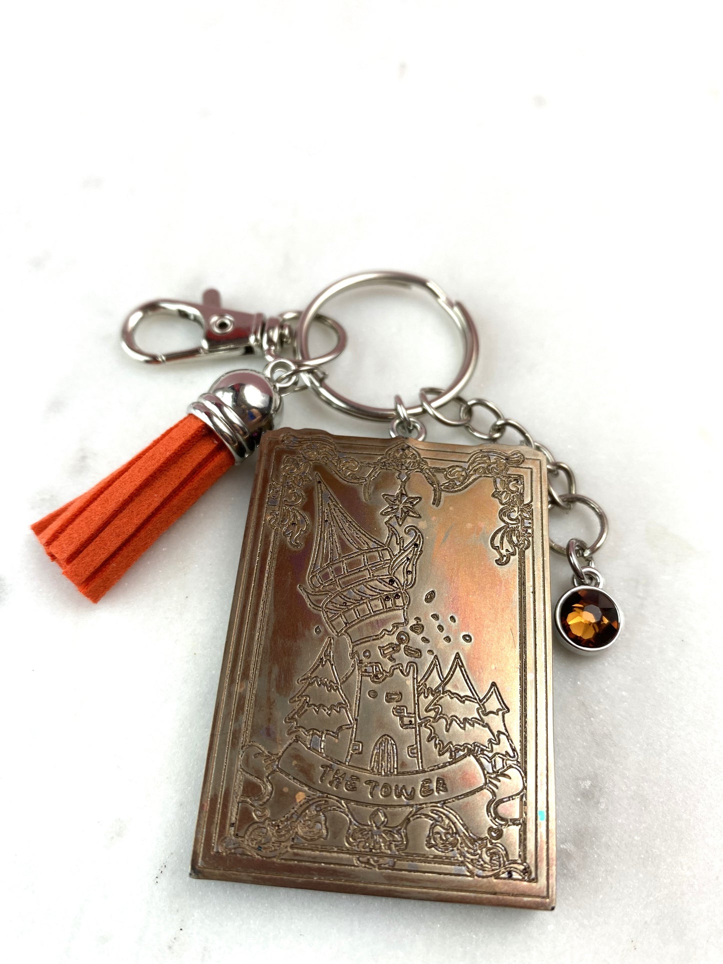 Tarot Card Keychain | The Tower | Handmade Accessories
